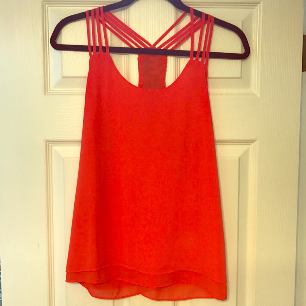 Embroidered racerback tank top